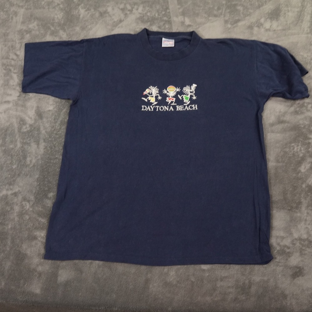 VTG Daytona Beach Shirt Mens Extra Large Blue Kokopelli Reggae Single Stitch
